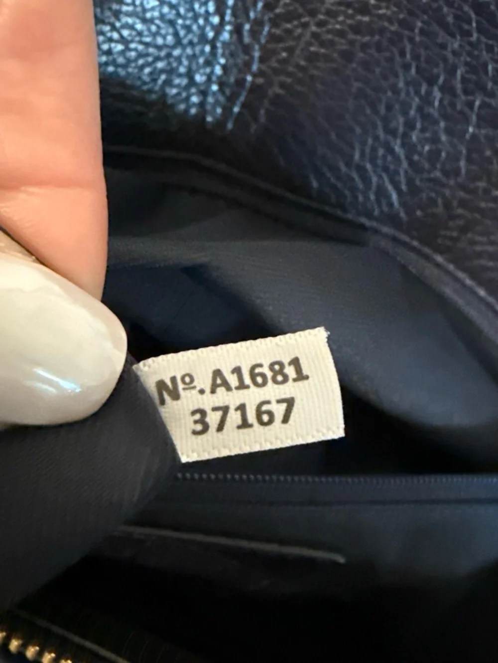 Coach Mercer 30 Navy Leather Satchel with Silver Hardware